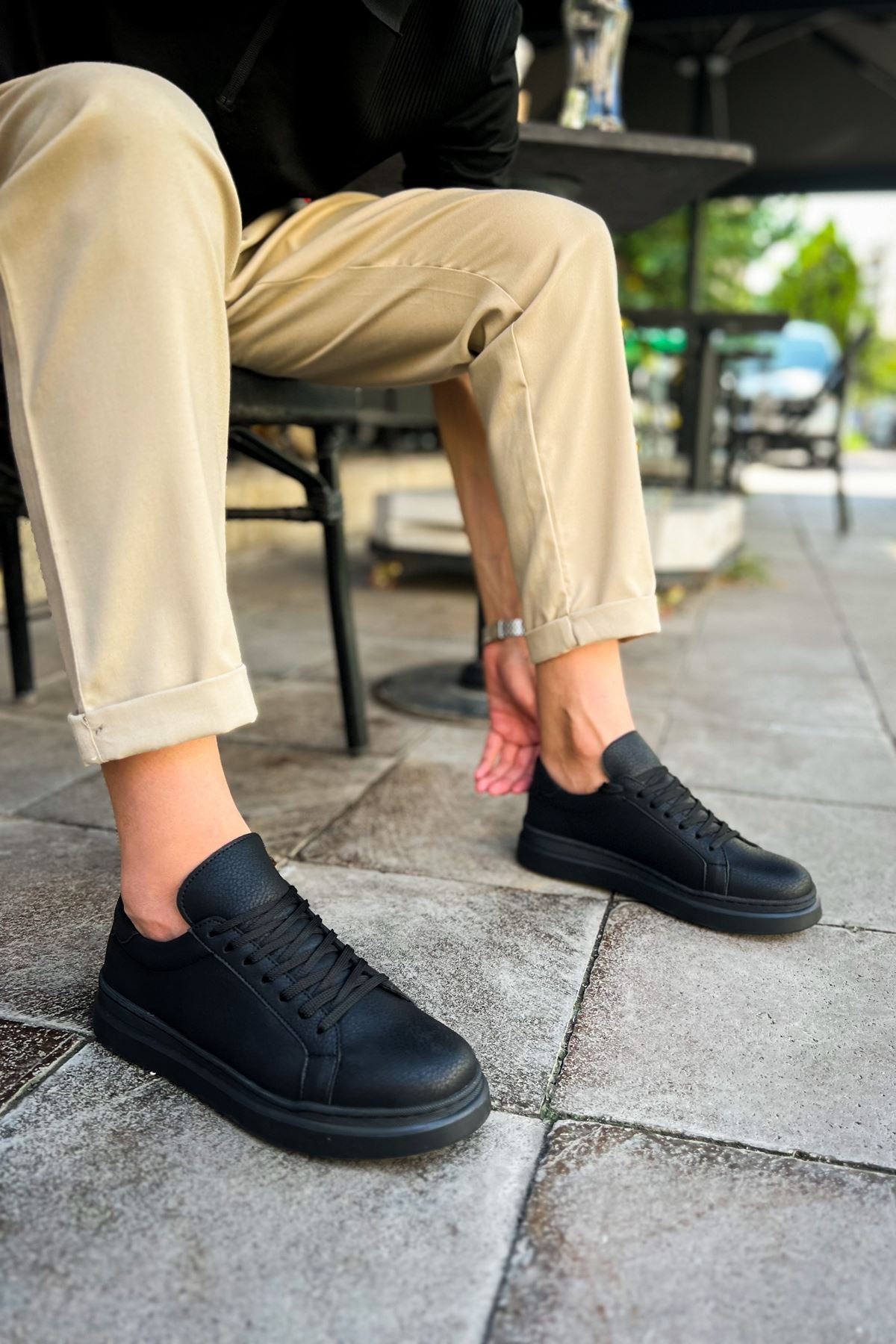 MS979 - Santoni GBT Spor Erkek Ayakkabı BEYAZ/SARI
