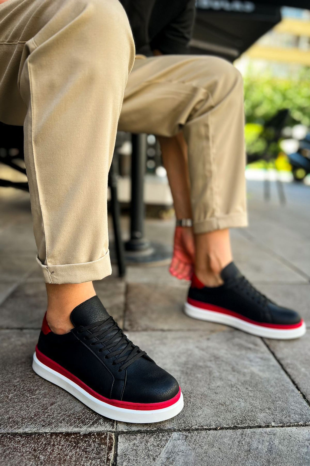 MS979 - Santoni GBT Spor Erkek Ayakkabı BEYAZ/SARI