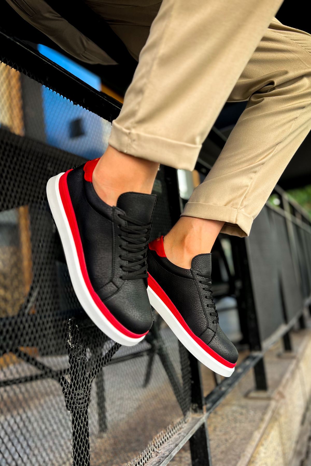MS979 - Santoni GBT Spor Erkek Ayakkabı BEYAZ/SARI